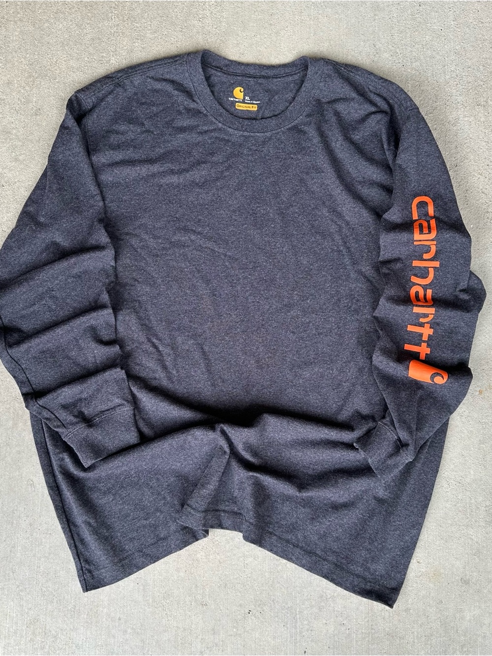 Carhartt Men's Long Sleeve Gray T-Shirt XL Original Fit
